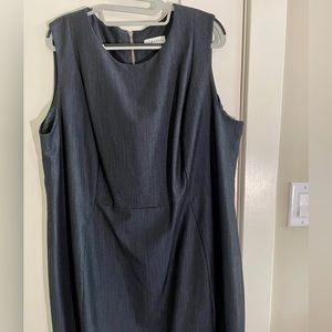Denim Steel Blue Sleeveless A-Line Dress by Calvin Klein